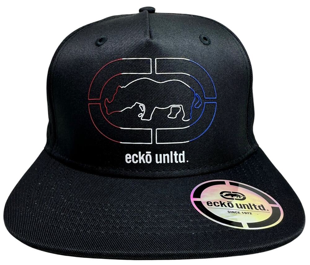 Ecko Unltd Men's Snapback Hat 3 Color High Density Print Logo Black Cap